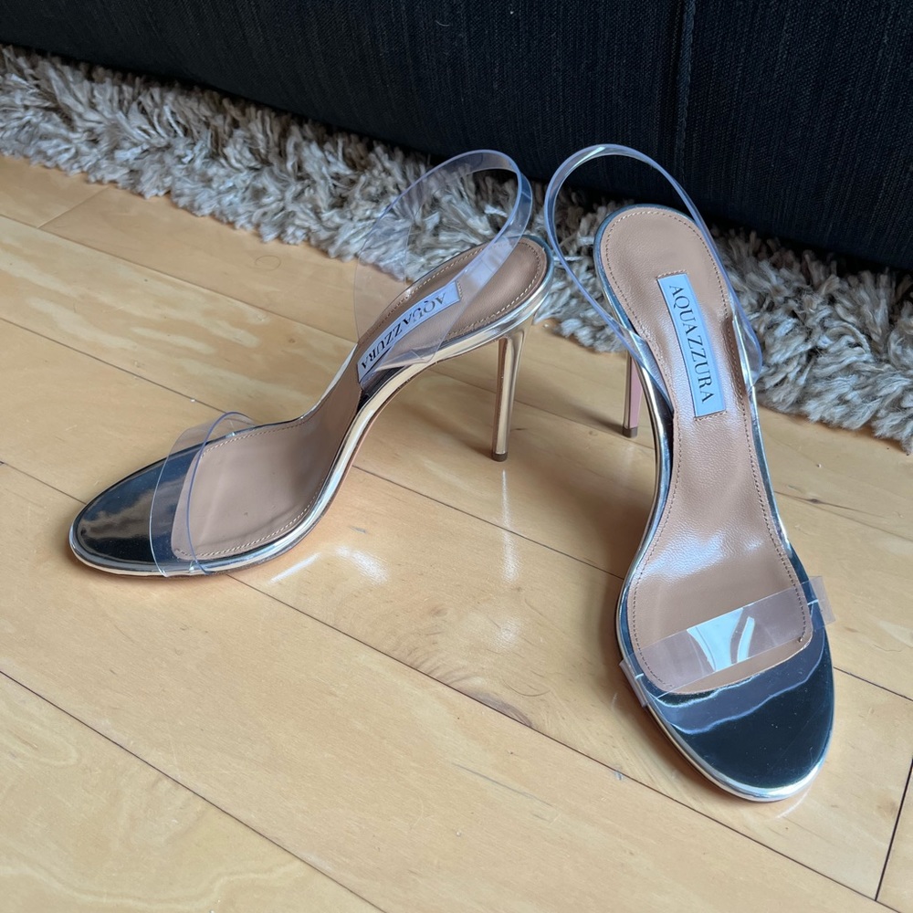 Aquazzura So Nude 105mm Plexi See-Through Sandals